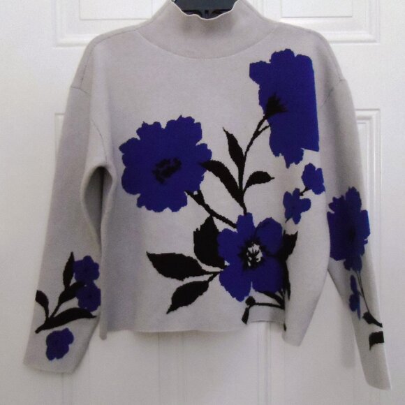 Maeve floral mock neck sweater oversized size S - Picture 2 of 7